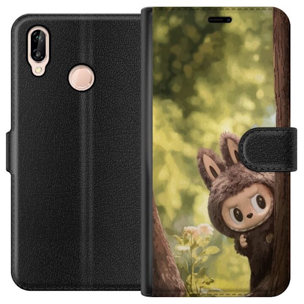 Huawei P20 lite Tegnebogsetui Labubu Graffiti Vibes – Gadekunst i monsterform