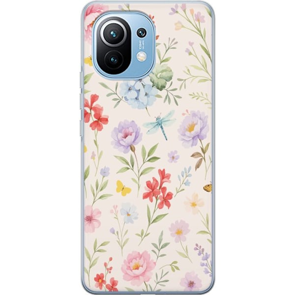 Xiaomi Mi 11 Läpinäkyvä kuori Kukat