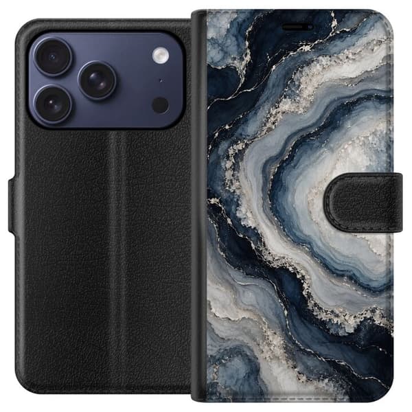 Kompatibelt Lommeboketui til Apple iPhone 17 Pro Nattagat blå
