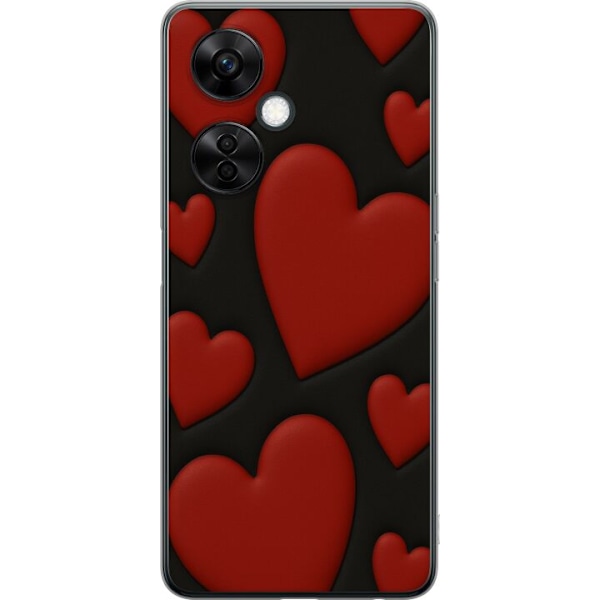 OnePlus Nord CE3 Genomskinligt Skal Red Velvet Hearts