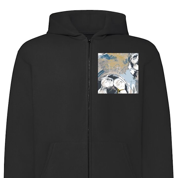 Zip-Hoodie | Huvtröja med Dragkedja för Vuxna Fotboll svart L