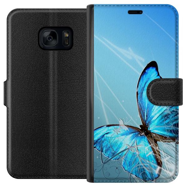 Samsung Galaxy S7 Lompakkokotelo Perhonen