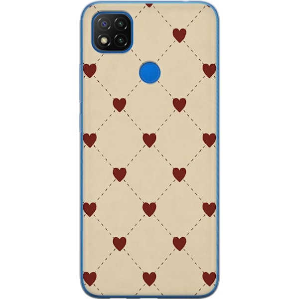 Xiaomi Redmi 9C NFC Läpinäkyvä kuori Sydänverkko