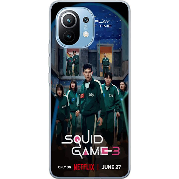 Xiaomi Mi 11 Gennemsigtig cover Squid Game Sæson 3 TV-serie karakterer Populære TV-serie motiver Ikoner Spænding Drama Asiatisk design Trend