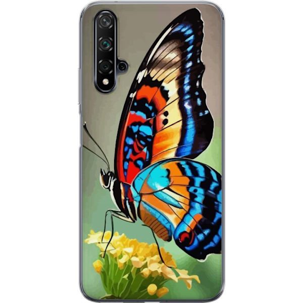 Huawei nova 5T Genomskinligt Skal Fjäril Natur Sommar Motiv Vingar Färgstark Design Populär Dekor Grafiskt Exotiskt Tema