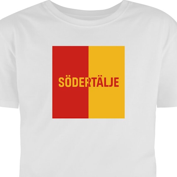 Barn-T-shirt | Bekväm T-shirt för Barn Södertälje – fotb vit 5-6 År