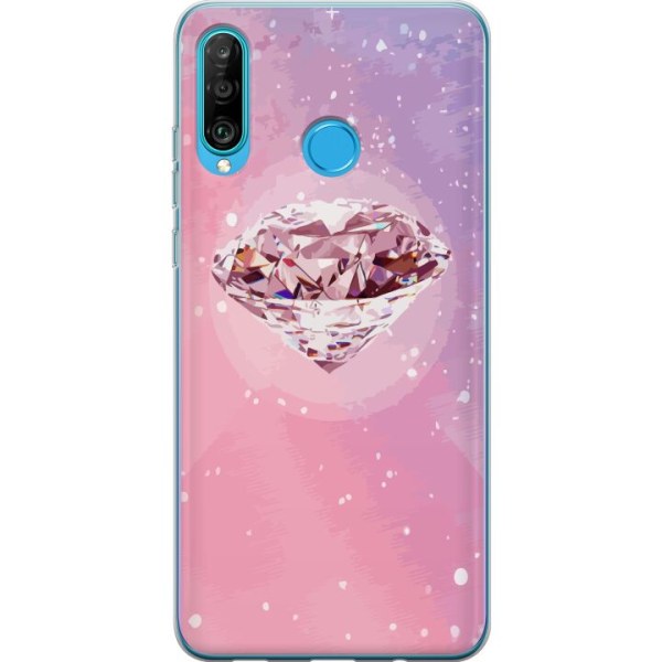 Huawei P30 lite Läpinäkyvä kuori Glitter Timantti