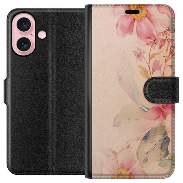 Apple iPhone 16 Plånboksfodral Färgglada Blommor