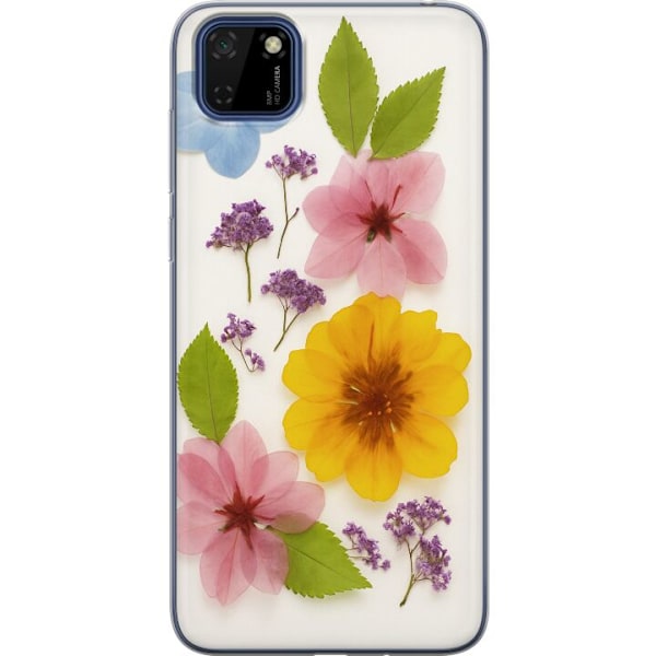 Huawei Y5p Gjennomsiktig deksel Pressede blomster