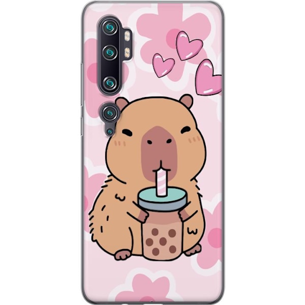 Xiaomi Mi Note 10 Pro Genomskinligt Skal Kawaii Capybara Hjärtan Anime Stil Söt Design Djurmotiv TikTok Populärt Present Tjej