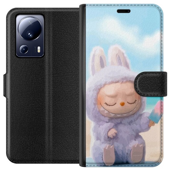 Xiaomi 13 Lite Tegnebogsetui Labubu Lyserød Stemning