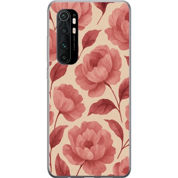 Xiaomi Mi Note 10 Lite Genomskinligt Skal Rose Bloom