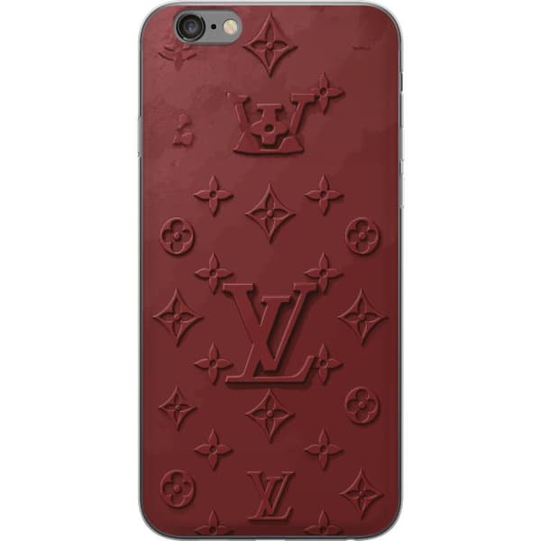 Kompatibelt Mobildeksel til Apple iPhone 6 Plus Luksuriøst Louis Vuitton-inspirert monogram i mørkerøde toner rød