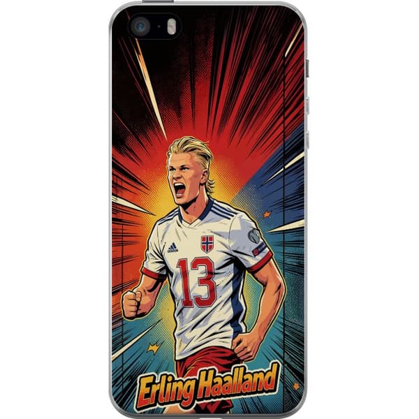 Kompatibelt Mobildeksel til Apple iPhone 5s Erling Haaland seriestil rød