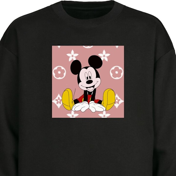 Sweatshirt för Vuxen | Klassisk Collegetröja Mickey Mouse svart M