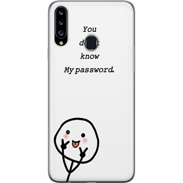 Samsung Galaxy A20s Genomskinligt Skal You Don’t Know My Password – edgy textmotiv med attityd