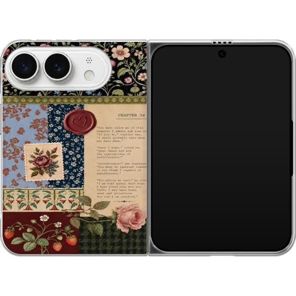 Kompatibelt Mobilskal till Apple iPhone Duo Beige blomsterbrev beige