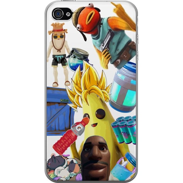 Apple iPhone 4 Gennemsigtig cover Fortnite