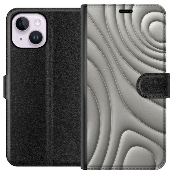 Apple iPhone 14 Plus Plånboksfodral Silver Waves