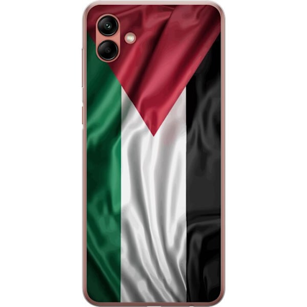 Samsung Galaxy A04 Gennemsigtig cover Palestinaflaget – ikonisk frihedssymbol i rød, sort, hvid og grøn