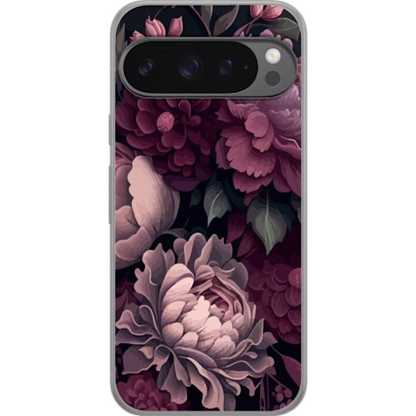 Google Pixel 9 Pro XL Gjennomsiktig deksel Blommor