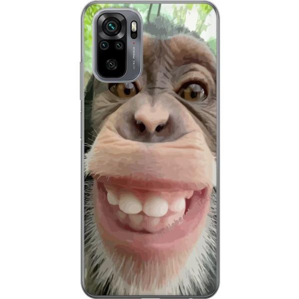 Xiaomi Redmi Note 10 Läpinäkyvä kuori Simpanssi Selfie Rauhallinen Graafinen Suunnittelu Apinan Aihe Suosittu Urban Art Tyyli