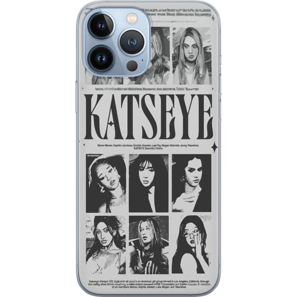 Kompatibelt Mobilskal till Apple iPhone 13 Pro Max KATSEYE svartvit poster grå