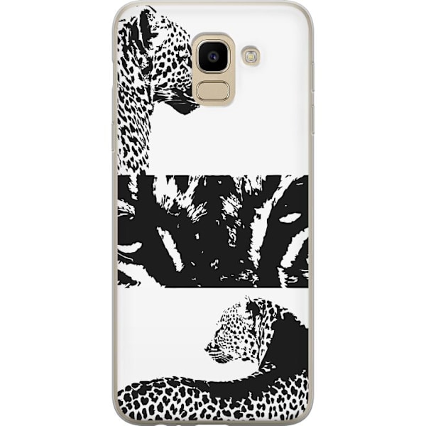 Samsung Galaxy J6 Läpinäkyvä kuori Leopard Faces