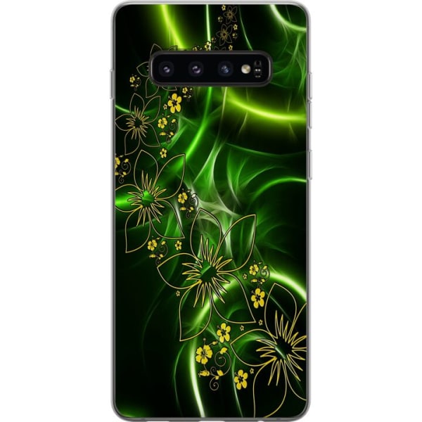 Samsung Galaxy S10 Läpinäkyvä kuori Kukat