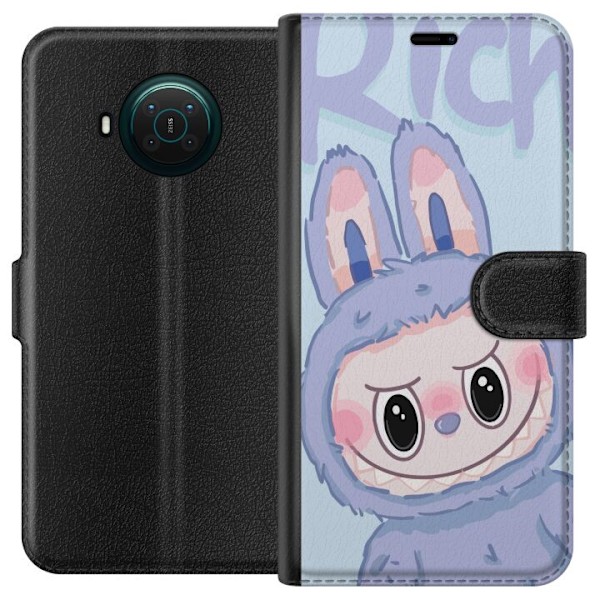 Nokia X10 Tegnebogsetui Blå Kanin Labubu