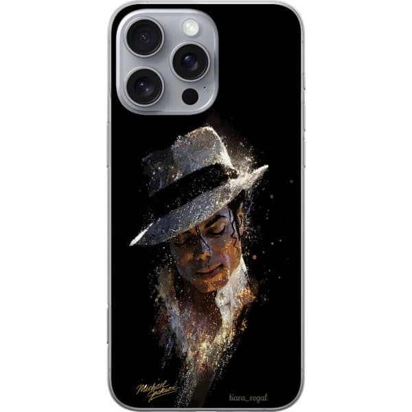 Kompatibelt Mobildeksel til Apple iPhone 16 Pro Max Kunstnerisk portrett av mann med hvit hatt og glitrende detaljer svart
