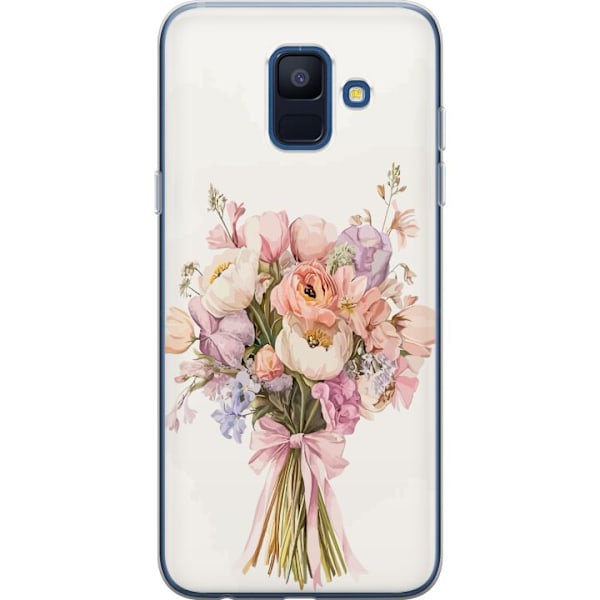 Samsung Galaxy A6 (2018) Genomskinligt Skal Mobilskal med färgglad blombukett i romantisk stil