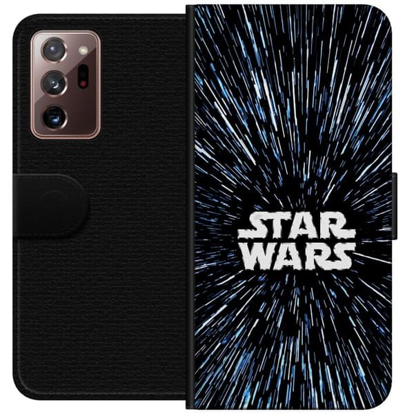 Kompatibel Tegnebogsetui til Samsung Galaxy Note20 Ultra Star Wars-logo med hyperspace-stjerner i ikonisk sci-fi-design sort
