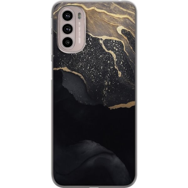 Motorola Moto G41 Läpinäkyvä kuori Musta kulta abstrakti