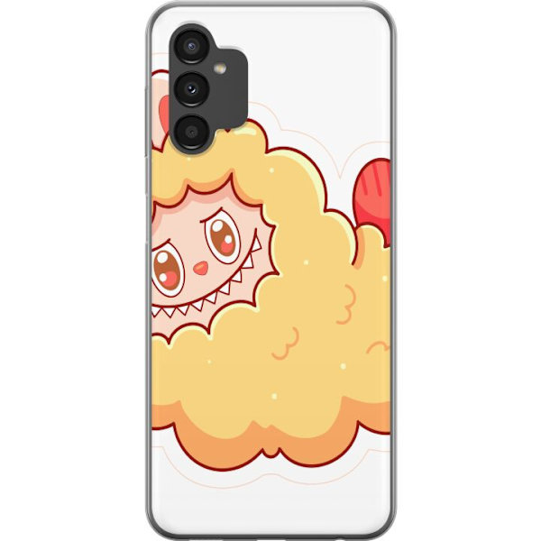 Samsung Galaxy A04s Gennemsigtig cover Labubu Vaskebjørn Pop Mart Figur Samlerobjekt Sød Design Populært Motiv Kunstlegetøj Kreativ Figurserie