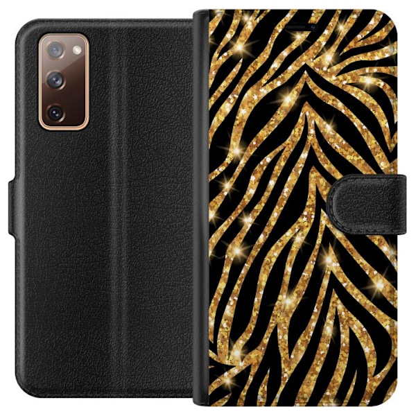Samsung Galaxy S20 FE Tegnebogsetui Guld & Glitter