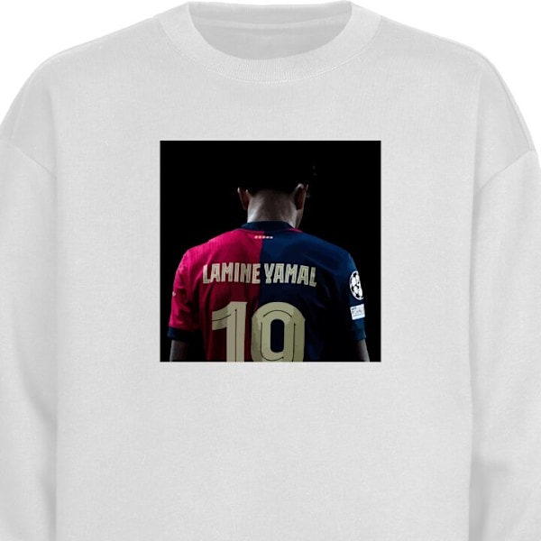 Sweatshirt til Voksne | Klassisk Collegebluse Lamine Yamal hvid XXL