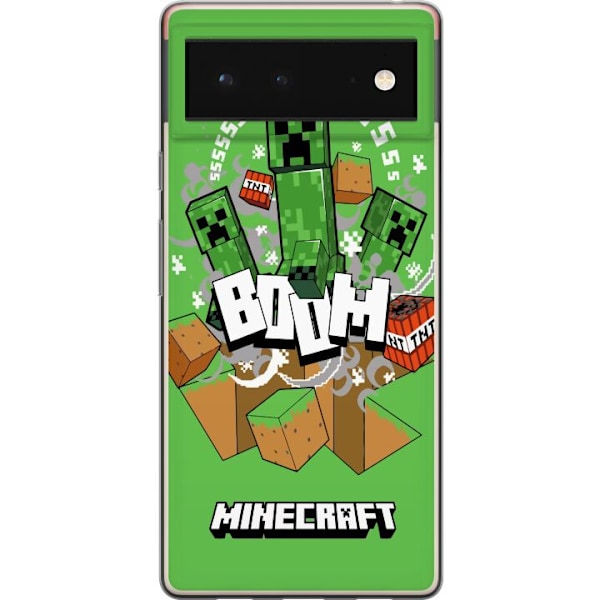 Google Pixel 6 Läpinäkyvä kuori Minecraft Boom