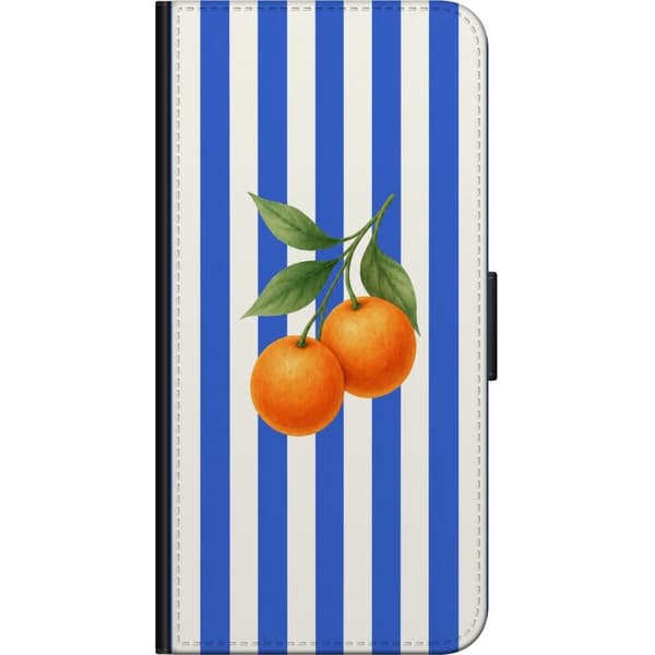 Kompatibelt Lommeboketui til Xiaomi Redmi Note 9 4G Blå appelsinstriper blå