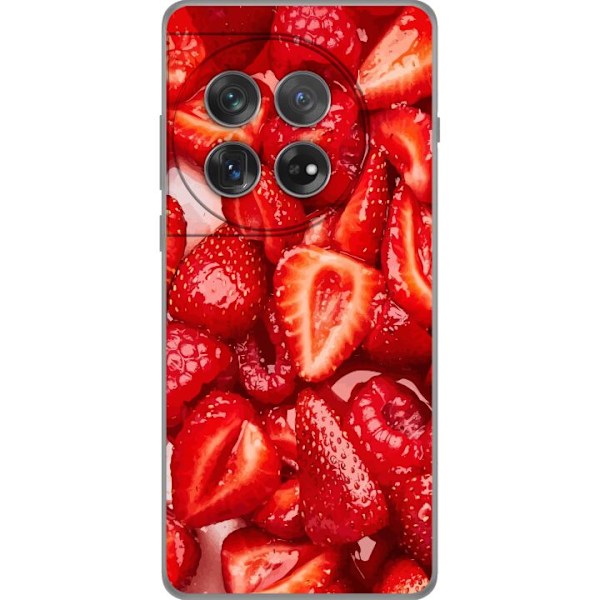 OnePlus 12 Läpinäkyvä kuori Mansikkakuviointi - makea motiivi kesäfiiliksellä