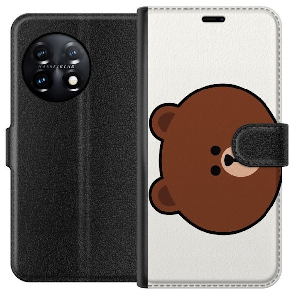 OnePlus 11R Lompakkokotelo line friends brown