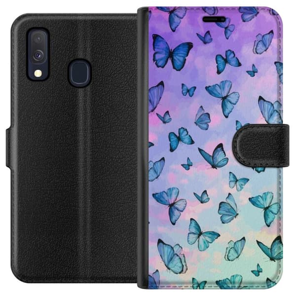 Kompatibelt Lommeboketui til Samsung Galaxy A40 Sommerfugler