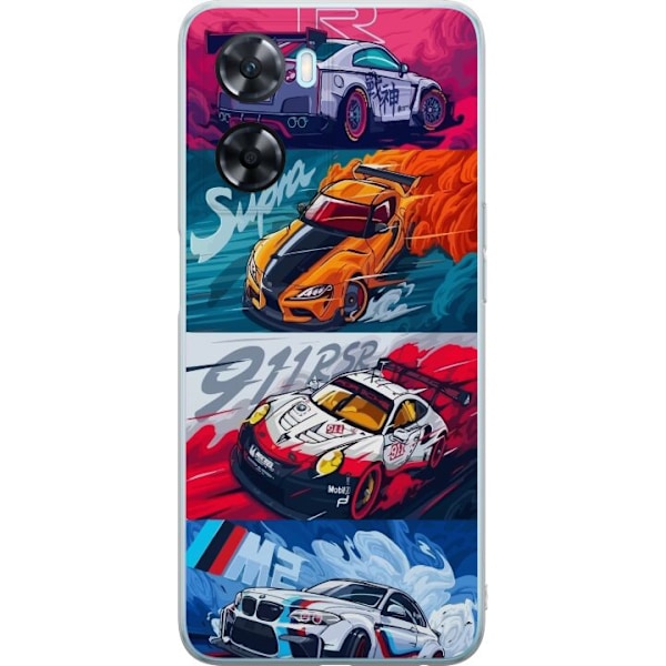 OnePlus Nord N20 SE Läpinäkyvä kuori Nopeat Autot - Piirret