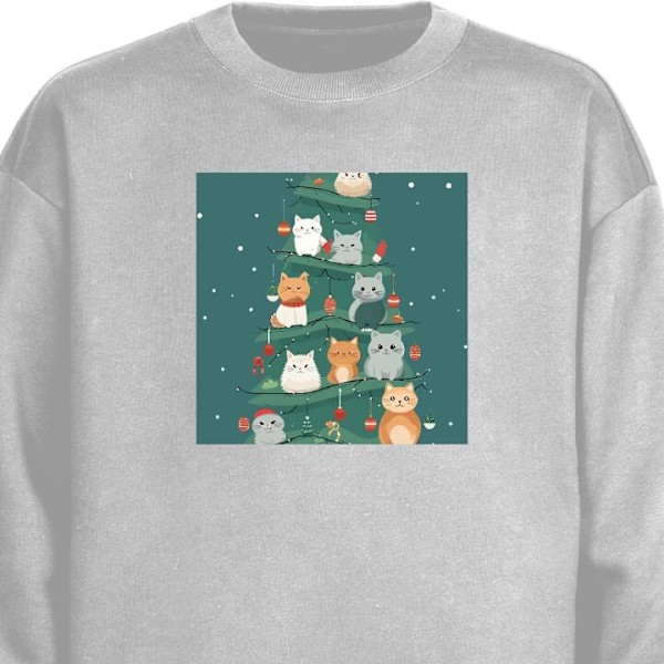 Sweatshirt for Voksen | Klassisk Collegegenser  Juletre grå M