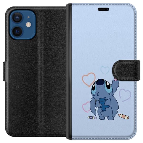 Kompatibel Tegnebogsetui til Apple iPhone 12 mini Stitch Hjerter