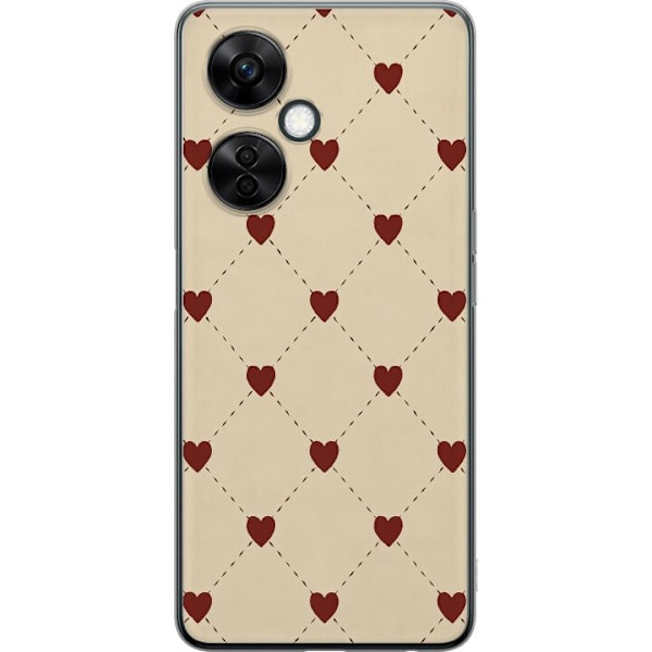 OnePlus Nord CE3 Läpinäkyvä kuori Sydänverkko