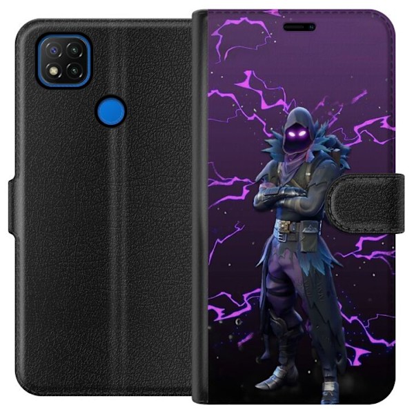 Xiaomi Redmi 9C Plånboksfodral Raven Fortnite Thunder