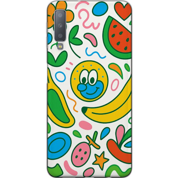 Samsung Galaxy A7 (2018) Läpinäkyvä kuori Perhosverho