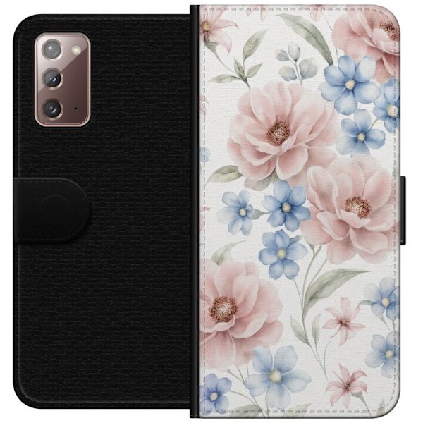 Samsung Galaxy Note20 Plånboksfodral Romantiska blommor