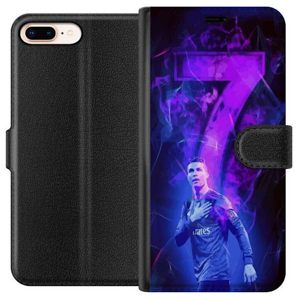 Apple iPhone 7 Plus Tegnebogsetui Ronaldo 7 - Fodboldlegende i Handling for Fans